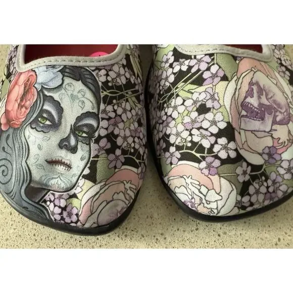 NEW Hot Chocolate Designs Mary Jane Shoes Flor la Muerte Day of the Dead 38 US 8